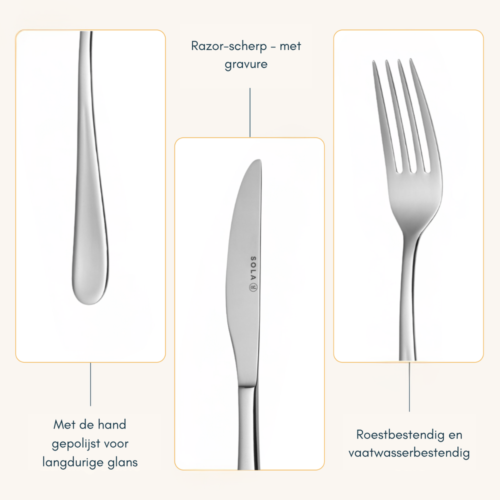 Sola Cutlery Set Florence - 18/10 Stainless Steel - 100 pieces / 12 people
