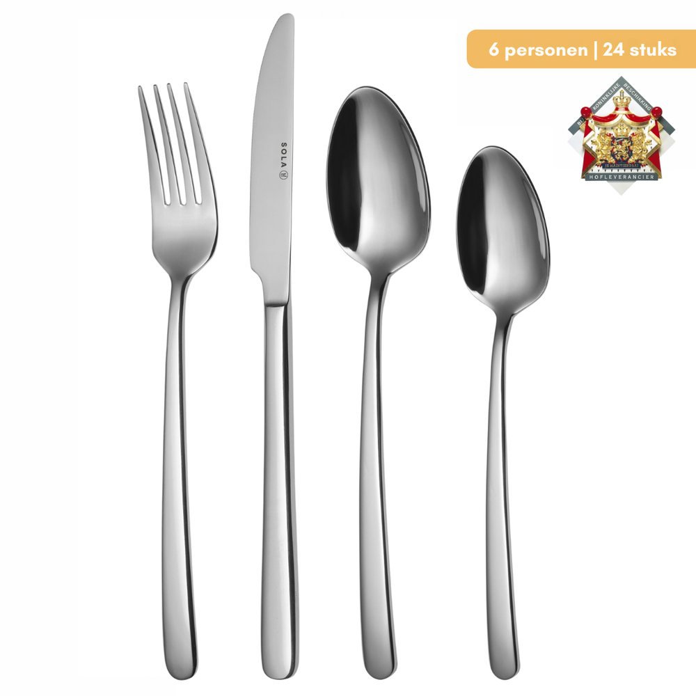 Sola Cutlery Set Danube - 18/10 Stainless Steel - 24 pieces / 6 people