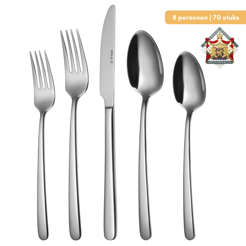 Sola Cutlery Set Danube - 18/10 Stainless Steel - 70 pieces / 8 people