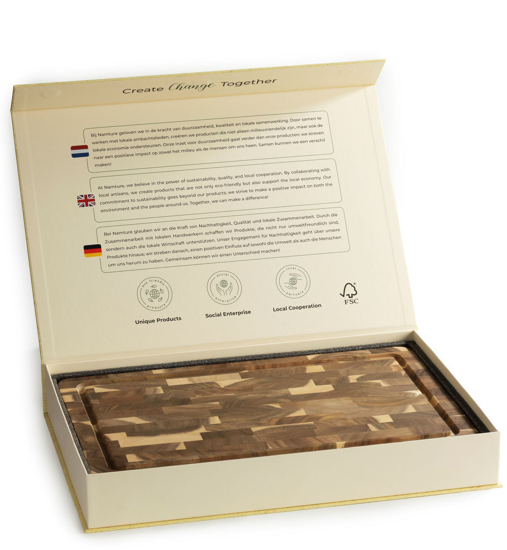 Namture Cutting Board / Chopping Block Acacia Classic - 45 x 30 cm - Wooden Preparation Board