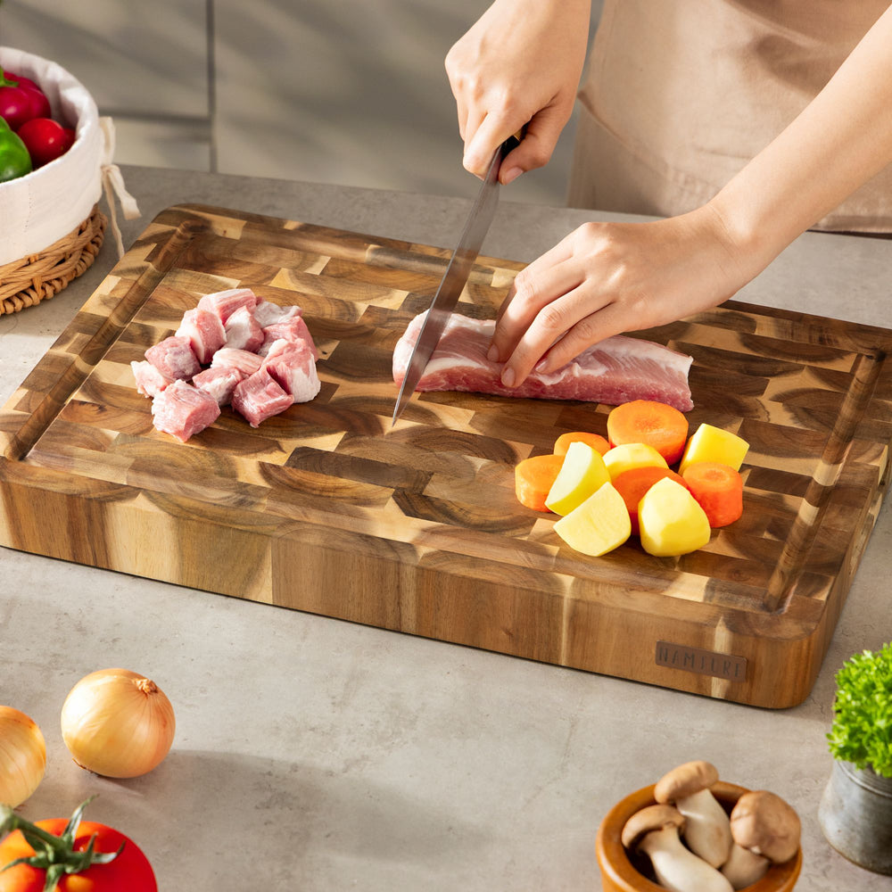Namture Cutting Board / Chopping Block Acacia Classic - 45 x 30 cm - Wooden Preparation Board