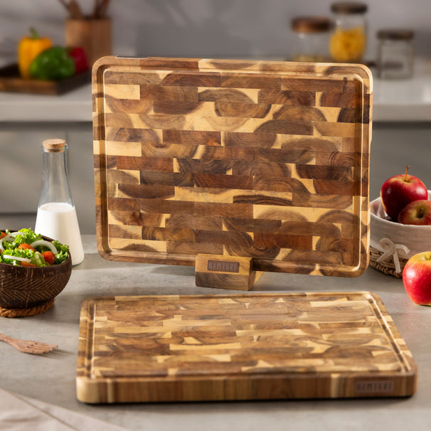 Namture Set de Tablas de Cortar de Madera Acacia 3 Piezas - M, L & XL - Tablas de Cortar y Preparar de Madera