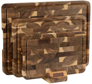 Namture Set de Tablas de Cortar de Madera Acacia 3 Piezas - M, L & XL - Tablas de Cortar y Preparar de Madera