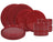 ONA Dinnerware Set Fika Burgundy 12-piece / 4 persons - 4 dinner plates, 4 breakfast plates and 4 bowls