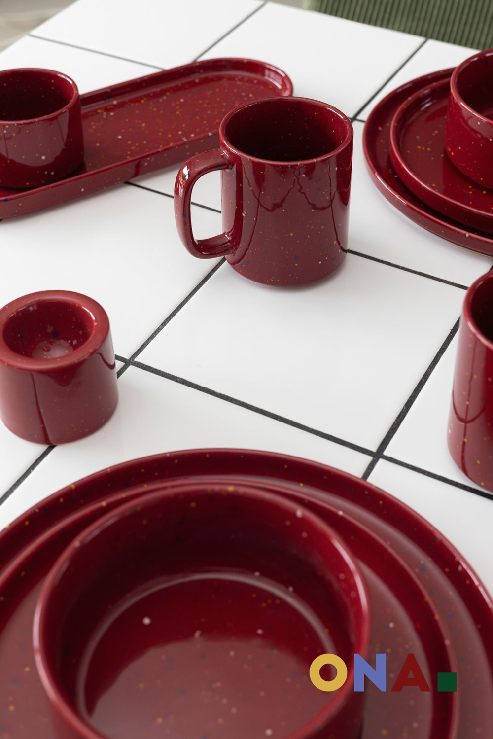 ONA Fika Soup Bowls / Bowls Burgundy ø 13 cm - 4 pieces