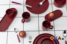 ONA Dinner Plates Fika Burgundy ø 25 cm - Set of 4