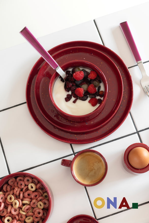 ONA Fika Soup Bowls / Bowls Burgundy ø 13 cm - 4 pieces