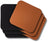 Cookinglife Coasters - Vegan leather - Black / Cognac - double-sided - 10 x 10 cm - 6 pieces