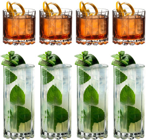 Riedel Glaze Set Cocktail & Whiskey Rocks & Highballs - 8 pieces