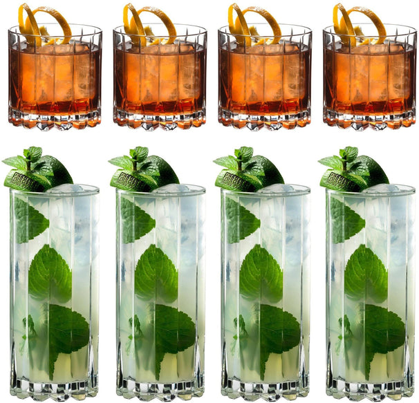Riedel Glaze Set Cocktail & Whiskey Rocks & Highballs - 8 pieces
