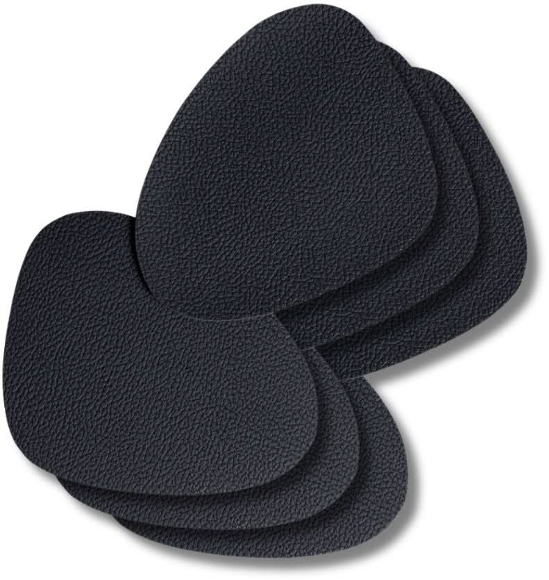 Cookinglife Coasters - Vegan leather - Black - Organic - 13 x 11 cm - 6 pieces