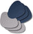 Cookinglife Coasters - Vegan leather - Grey / Blue - Organic - double-sided - 13 x 11 cm - 6 pieces