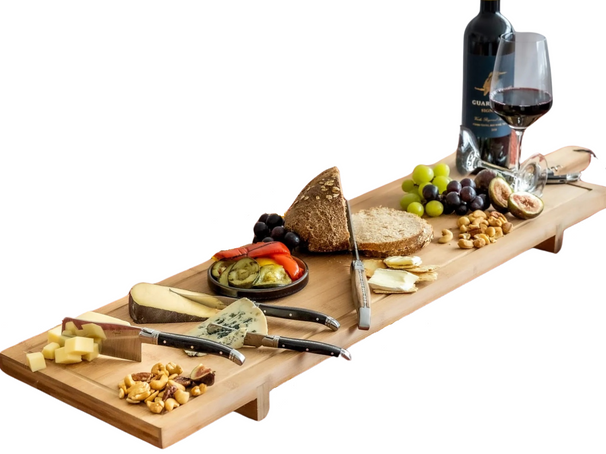 Tabla para servir / tabla de tapas con patas Cookinglife - XXL - Bambú - 100 x 26 cm