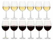 Cookinglife Wine Glass Set Milena 12-Piece - Red Wine Glasses + White Wine Glasses