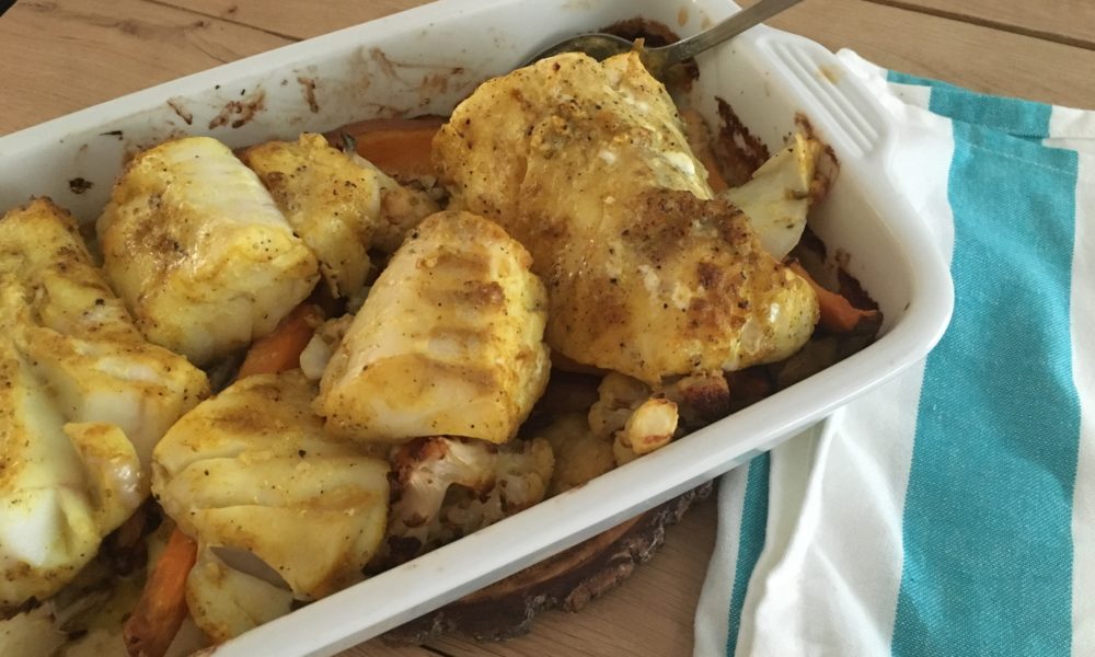A creamy casserole with tender cod, cauliflower and a hint of curry