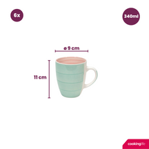 Cookinglife Mugs Pastel Harmony 340 ml - 6 pieces