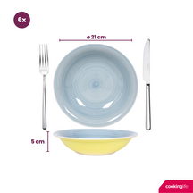 Cookinglife Dinnerware Set Pastel Harmony 18-piece / 6 people - 6 dinner plates, 6 side plates, and 6 pasta bowls