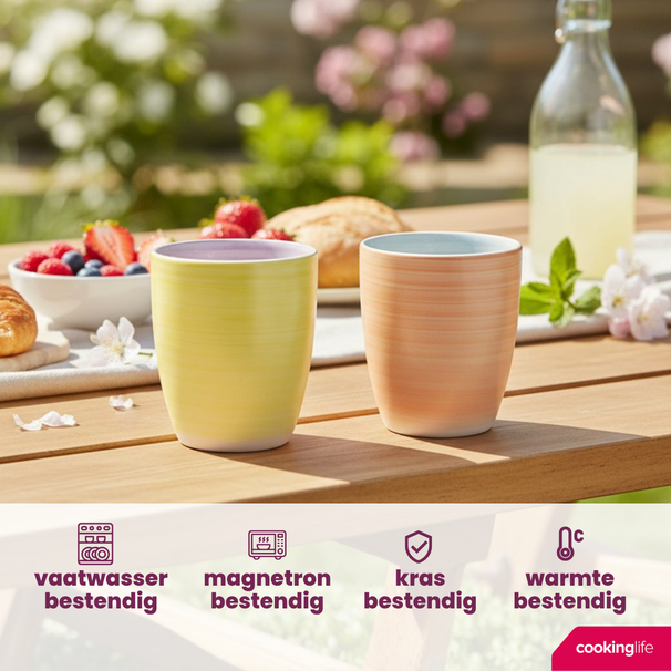 Cookinglife Coffee Mugs Pastel Harmony 340 ml - 6 pieces