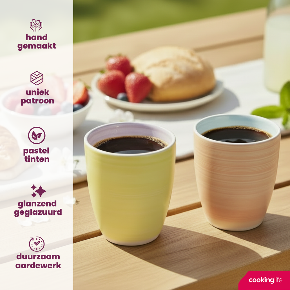 Cookinglife Coffee Mugs Pastel Harmony 340 ml - 6 pieces