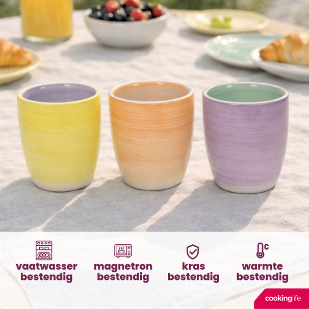 Cookinglife Tazas de Café / Tazas Senseo Pastel Harmony 180 ml - 6 Piezas