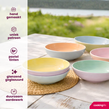 Cookinglife Deep Plates / Pasta Bowls Pastel Harmony Ø 23 cm - 6 pieces