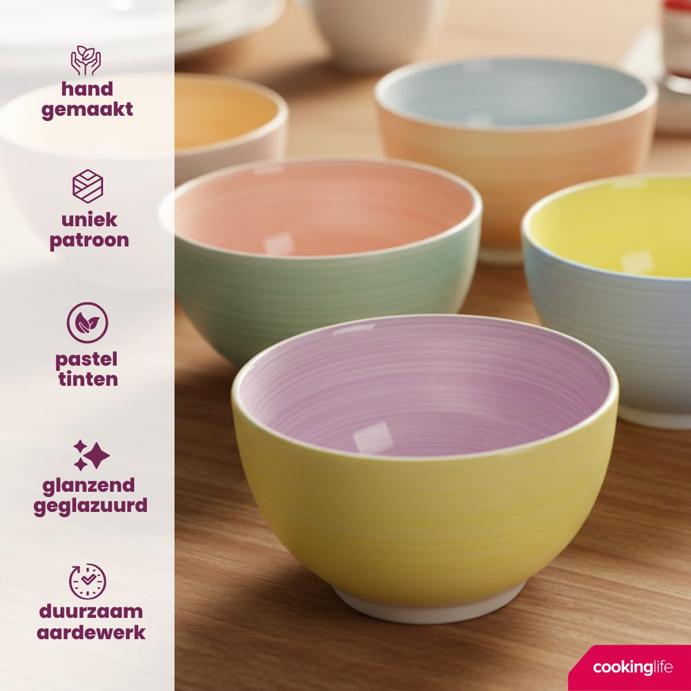 Cookinglife Soup Bowls / Bowls Pastel Harmony ø 14 cm - 6 pieces