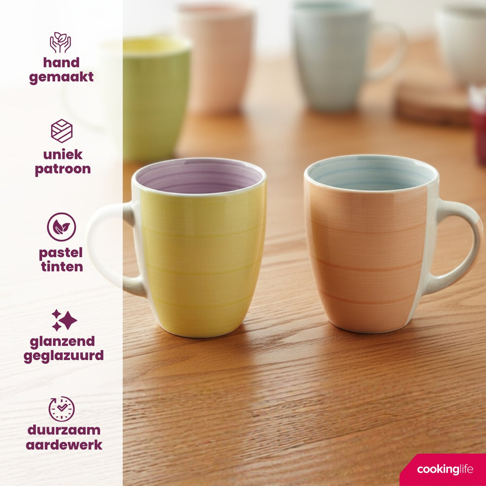 Cookinglife Mugs Pastel Harmony 340 ml - 6 pieces