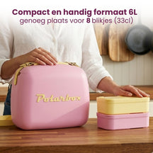 Polarbox Mini Cooler / Coolerbag with 2 Lunchboxes - Bubblegum-Yellow - 6 liters