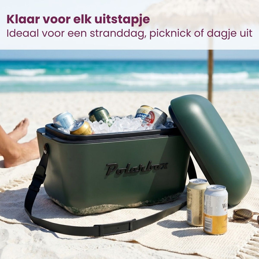 Polarbox Cooler with Shoulder Strap - Green Forest-Black - 20 liters