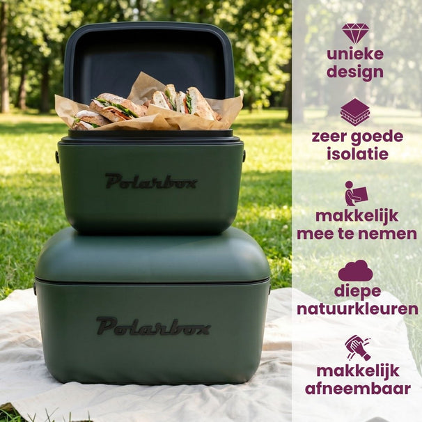 Polarbox nevera con correa - Green Forest-Black - 20 liter