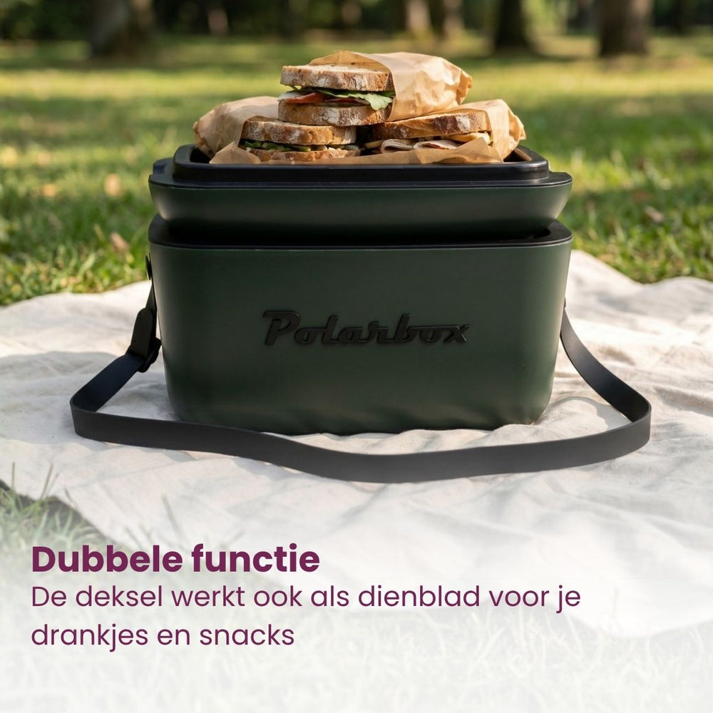 Polarbox Cooler with Shoulder Strap - Green Forest-Black - 20 liters
