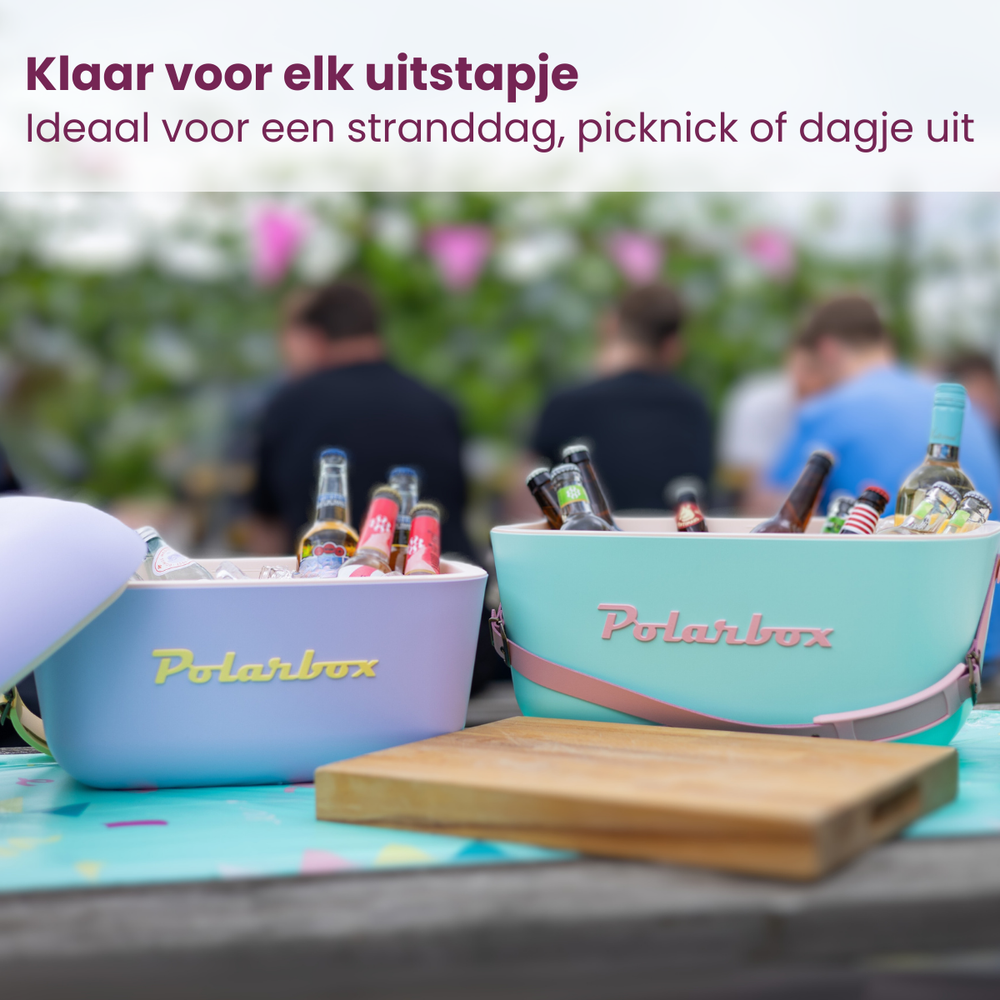 Polarbox Cool Box with Shoulder Strap - Lime Lilac - 20 Liters