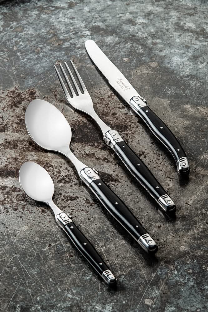 Laguiole Style de Vie Cutlery set Premium Line - Black - 24 pieces / 6 persons