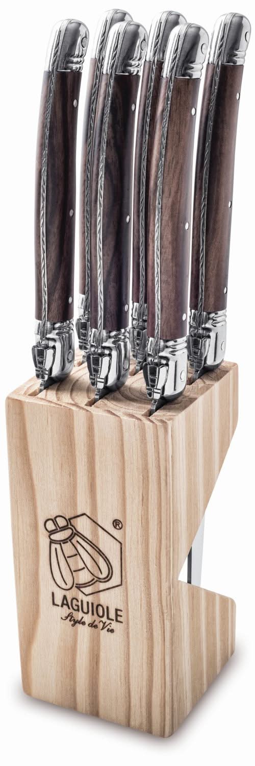 Cuchillos para steak Laguiole Style de Vie Premium Line Madera oscura - 6 piezas