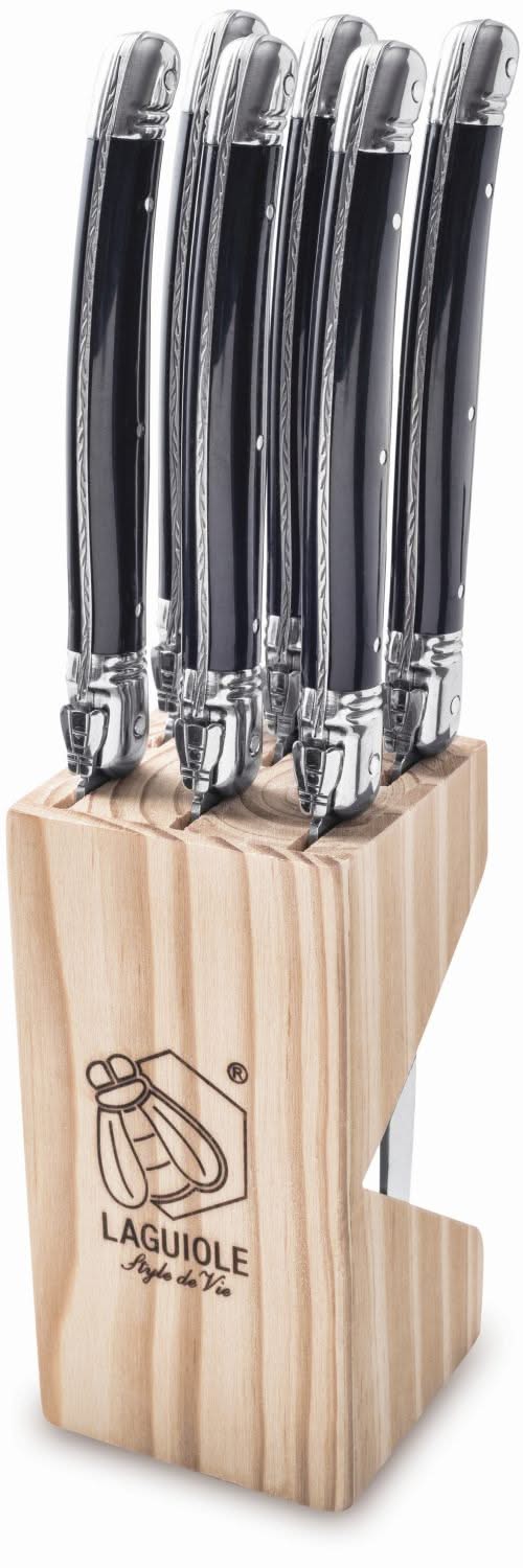 Cuchillos para steak Laguiole Style de Vie Premium Line Negro - 6 piezas
