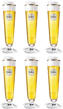 Vasos de cerveza Warsteiner con pie - 400 ml - 6 piezas