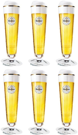 Vasos de cerveza Warsteiner con pie - 400 ml - 6 piezas
