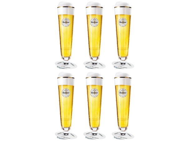 Vasos de cerveza Warsteiner con pie - 300 ml - 6 piezas
