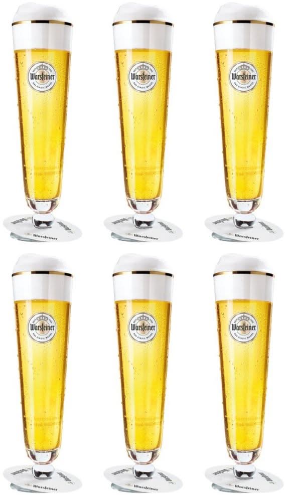 Vasos de cerveza Warsteiner con pie - 200 ml - 6 piezas