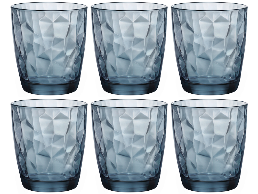 Bormioli Rocco Water glasses Diamond - Blue - 300 ml - 6 pieces