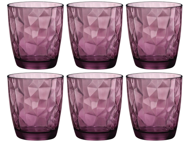 Vasos de agua Bormioli Rocco Diamond - Púrpura - 300 ml - 6 piezas