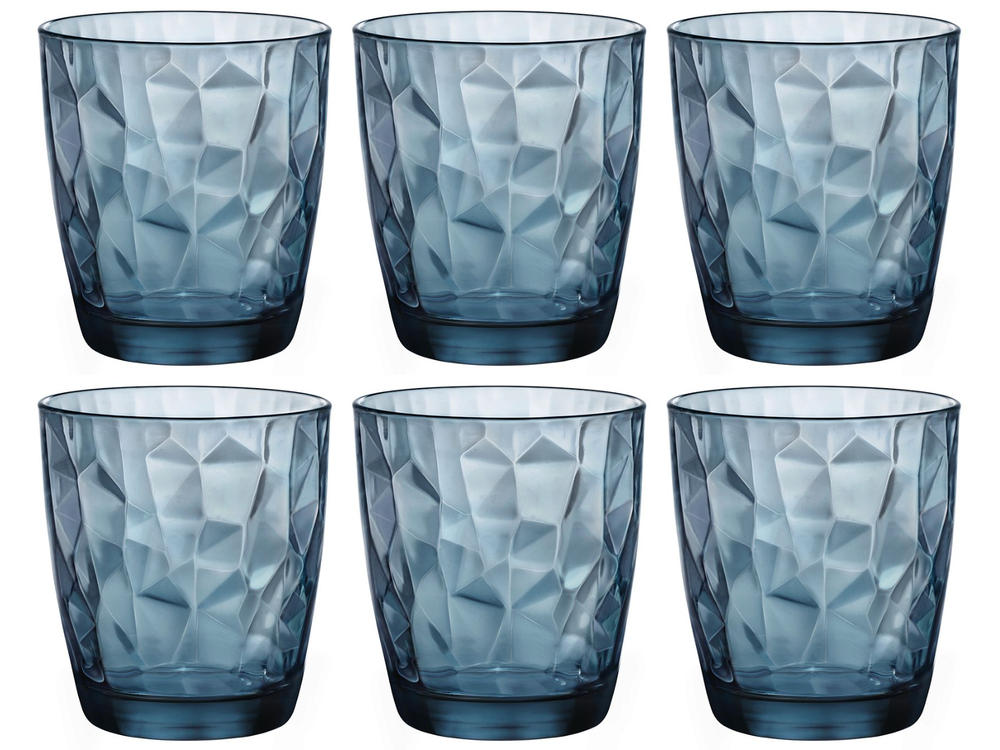 Vasos de agua Bormioli Rocco Diamond - Azul - 390 ml - 6 piezas