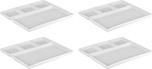 Cookinglife Fondue Plates / Gourmet Plates / BBQ Plates - 3 compartments - White - 26 x 20 cm - 4 pieces