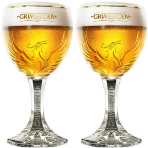 Vasos de cerveza Grimbergen con pie - 330 ml - 2 piezas