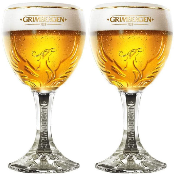 Vasos de cerveza Grimbergen con pie - 330 ml - 2 piezas