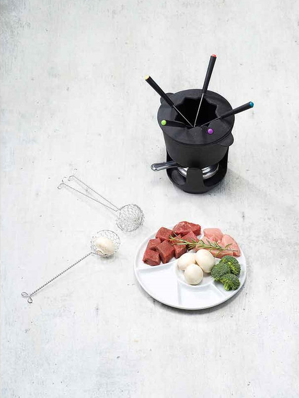 Platos para BBQ / Platos gourmet / Platos para fondue Cosy & Trendy con 6 compartimentos ø 23.5 cm - 4 unidades