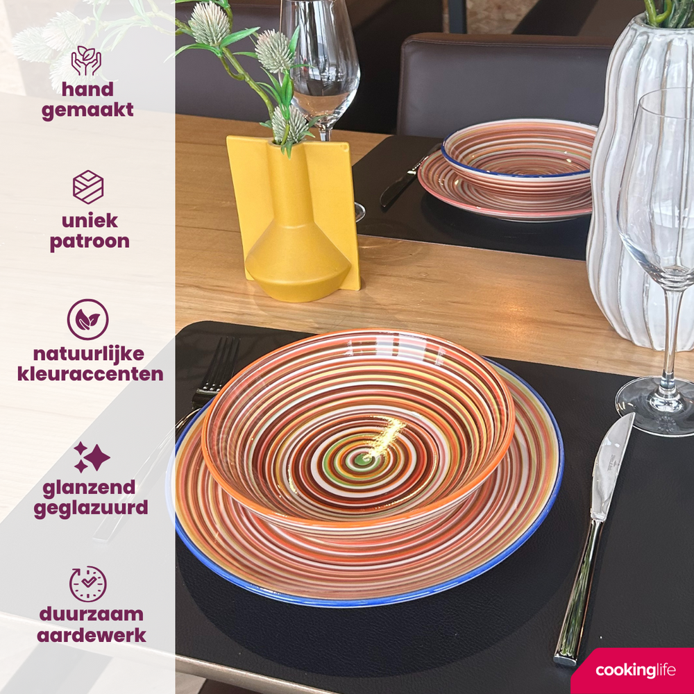 Cookinglife Dinner Plates Rhythm & Lines ø 26.5 cm - 4 pieces