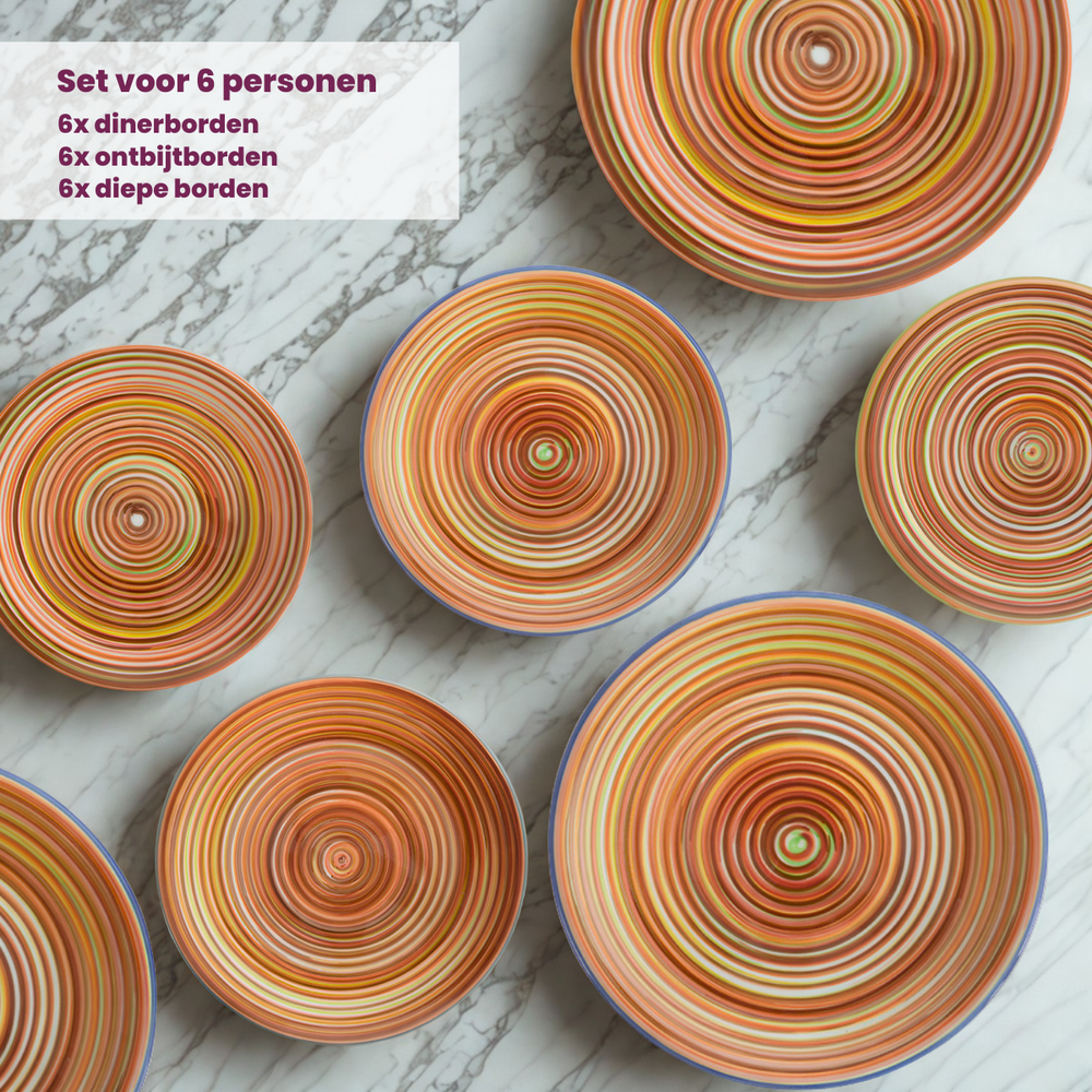 Cookinglife Dinnerware Set - Rhythm & Lines - 18 pieces / 6 people