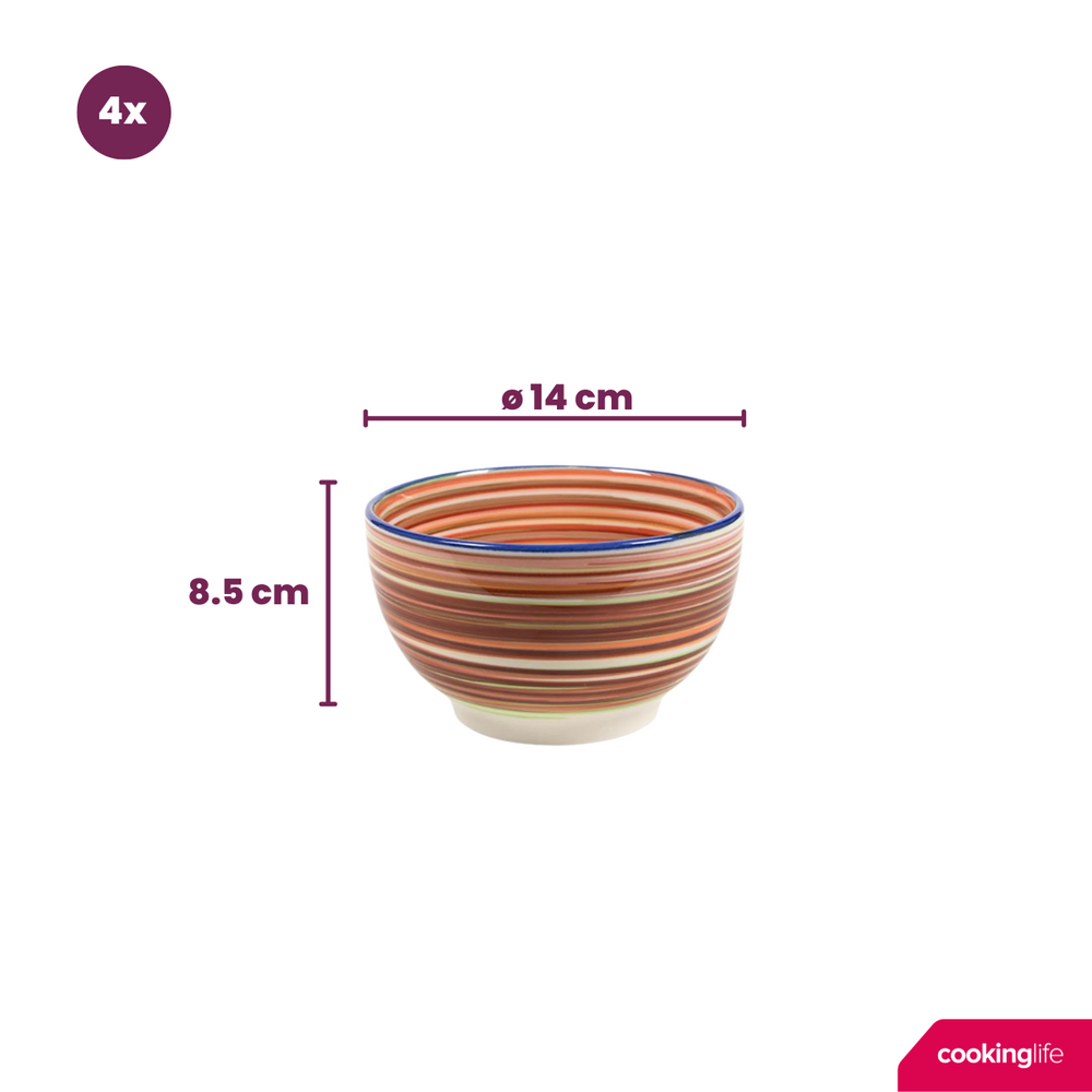 Cookinglife Soup Bowls / Bowls Rhythm & Lines ø 14 cm - 4 Pieces