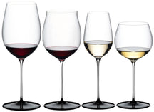 Riedel Wine Glass Set Fatto A Mano Black Tie - Bordeaux Grand Cru, Burgundy Grand Cru, Riesling & Oaked Chardonnay - 4 pieces